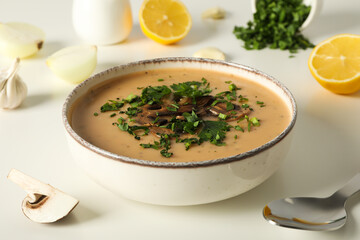 Mushroom cream soup, concept of tasty and delicious food