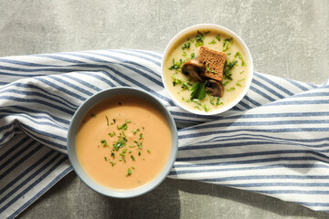Mushroom cream soup, concept of tasty and delicious food