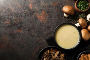 Mushroom cream soup, concept of tasty and delicious food