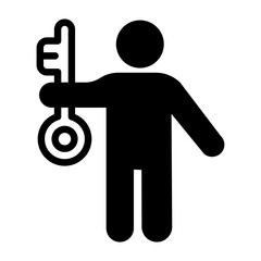 Key position icon in vector. Illustration