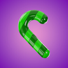 Premium candy cane Halloween icon 3d rendering on isolated background
