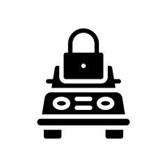 locked car glyph icon