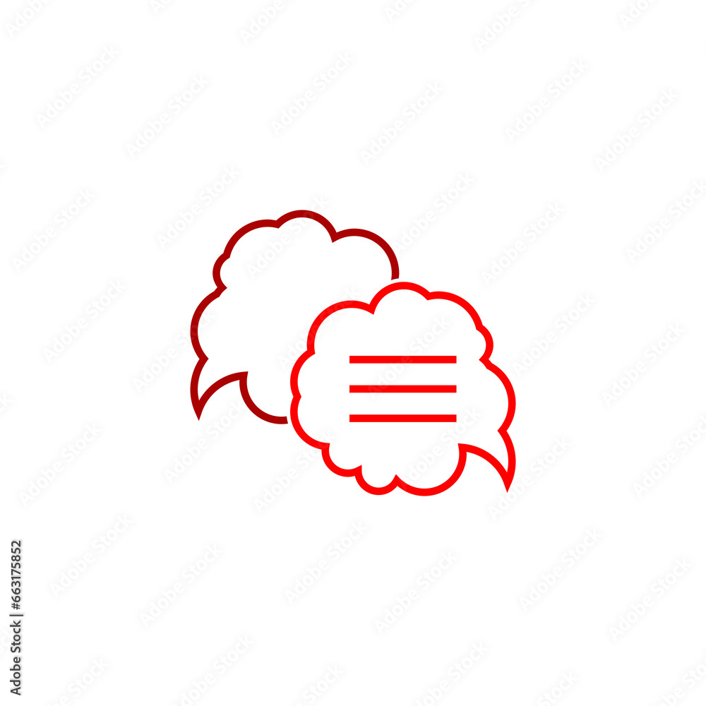 Poster speech and thought bubble icon isolated on transparent background