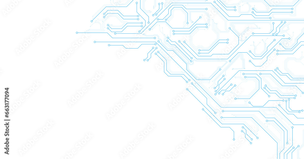 Aufkleber Technology circuit diagram concept. High tech circuit board connection system.Vector abstract technology on white background.