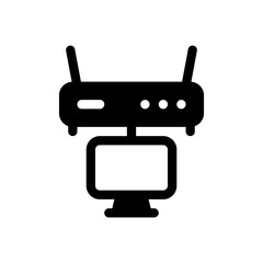 Obraz premium wifi router glyph icon