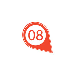 Marker location icon with numbers