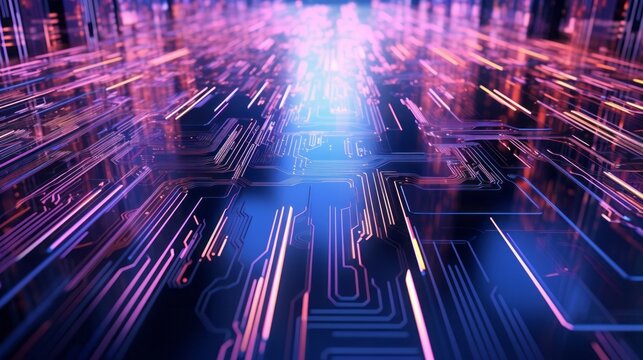 Photo of an abstract computer circuit board