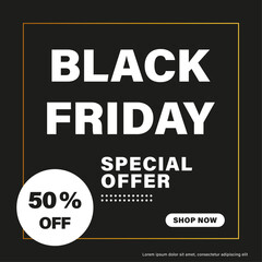 black friday offer web post vector design