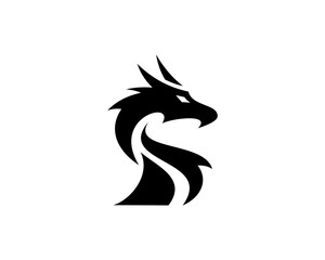 Black dragon head logo