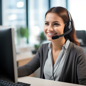 Customer Care Specialist: Positive Woman in Headset Providing Support