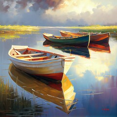 boats on the lake