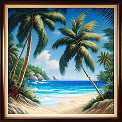 beach with palm trees