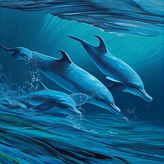 dolphins in the water