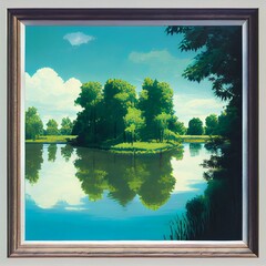 landscape with lake and sky