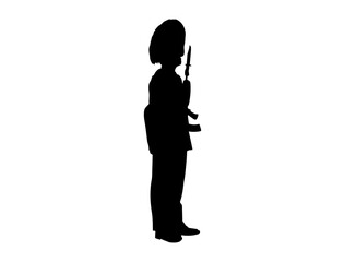 British beefeater guard silhouette vector art