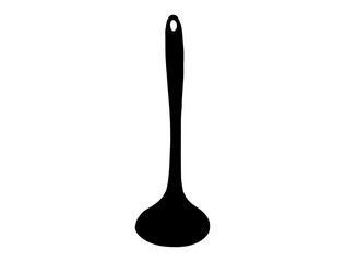 Food ladle silhouette vector art white background
