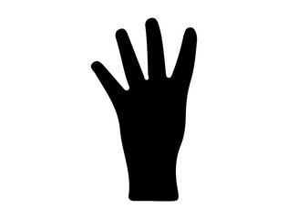 Obraz premium Hand gesture silhouette vector art white background