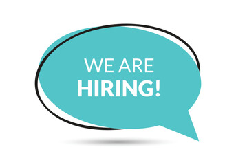 We are hiring speech bubble text. Hi There on bright color for Sticker, Banner and Poster. vector illustration.