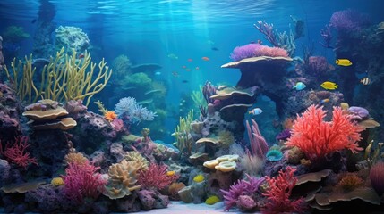 Fototapeta na wymiar An exquisite aqua scape featuring a lush underwater garden with vibrant aquatic plants, AI Generative