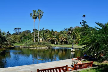 Gardinen Scenic view of the Royal Botanic Gardens in Sydney, Australia with the lush green vegetation © Wirestock