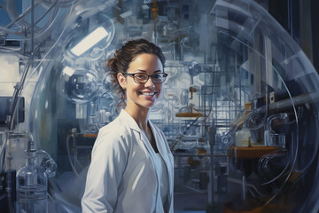 portrait of a female scientist looking at the camera
