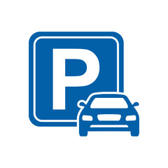 Car parking vector icon. Parking space sign. Parking location sign