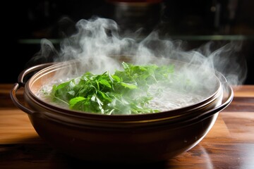 vietnamese pho soup steam rising from a bowl