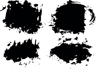 Obraz premium black 8 Brush strokes. Ink painting. Set collection. Vector illustration. Black and white, monochrome