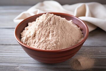 bowl of vegan protein powder