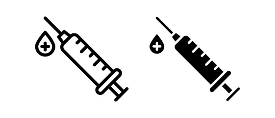 Vaccine icon vector set. Hepatitis virus vaccine symbol