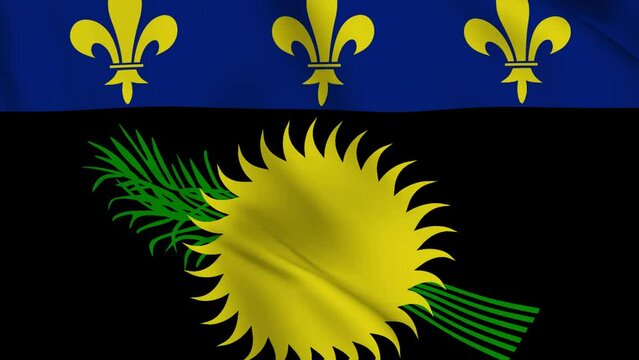 Guadeloupe  Waving Flag Realistic Animation Video