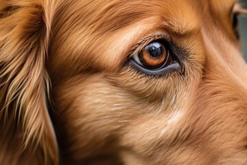 degenerative eye condition in a canine, close up