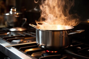 a close-up of a bubbling pot on a stove