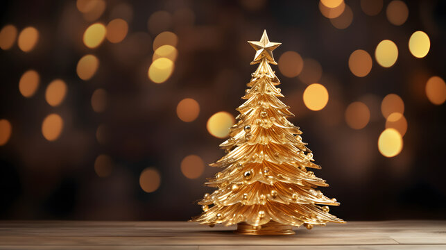 golden christmas tree background