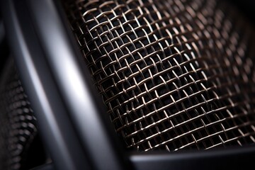 detail shot of the mesh part of a microphone