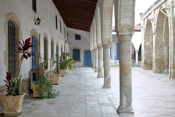 Fototapeta na wymiar Arcade of Church of Saint Lazarus in Larnaca, Cyprus