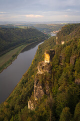Fototapeta premium River Overlook at Saxon Switzerland National Park, or Nationalpark Sächsische Schweiz