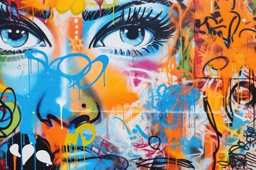 close-up of vibrant graffiti on urban walls