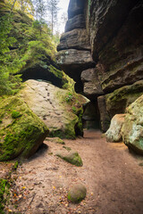 Hiking Trail through Saxon Switzerland National Park, or Nationalpark Sächsische Schweiz