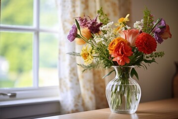 fresh flowers in a vase in a b&b room
