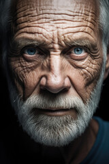portrait of an old man with wrinkles. sailor