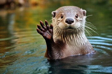 Otter in the water.