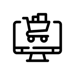 online shop line icon