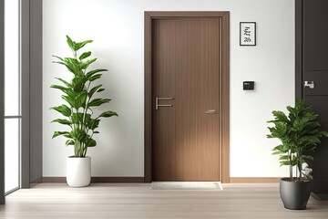 Minimalist home interior design of modern living room, panorama. interior plants vase Room designer 