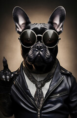 Dog french face cute sunglasses pet animal funny bulldog puppy