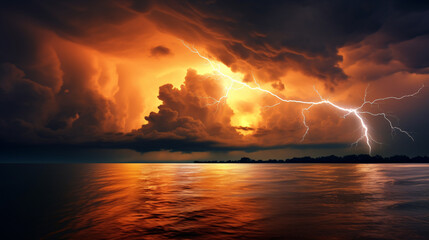 A blistering orange flash illuminated the murky sky above the ocean.