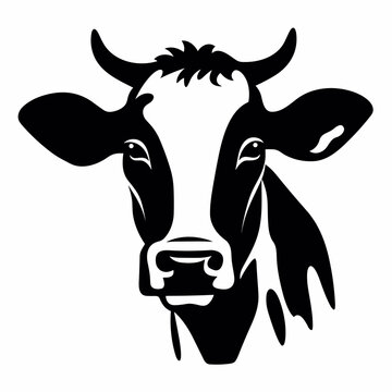 recommend clip art: Bull black icon on white background. Cow silhouette