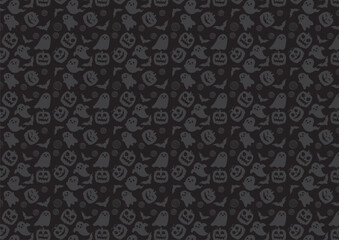 Fototapeta premium halloween seamless pattern black background