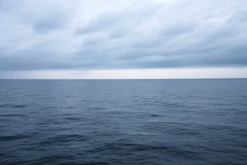 overcast sky over an open sea