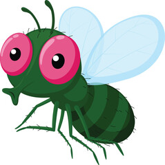 Cute fly cartoon, isolated on white background